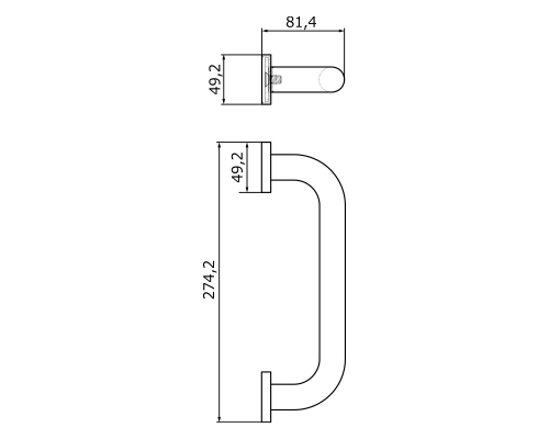 Поручень для ванны Veragio Gifortes L25 прямой, бронза