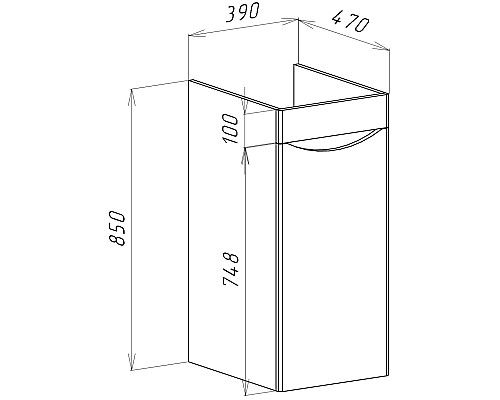 Тумба под раковину Bellezza Олиссия 100 L 4639417662424 Серая