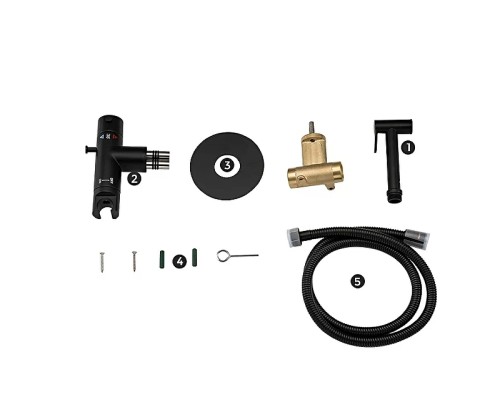 Гигиенический душ со смесителем Gappo G7290-6 с термостатом Черный матовый