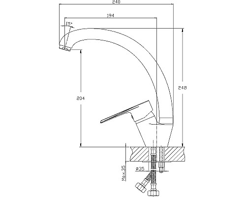 Смеситель для кухонной мойки Rossinka RS28 RS28-23
