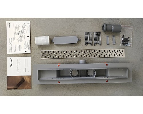 Душевой лоток Paini Harmony 450 CH450H с решеткой Хром