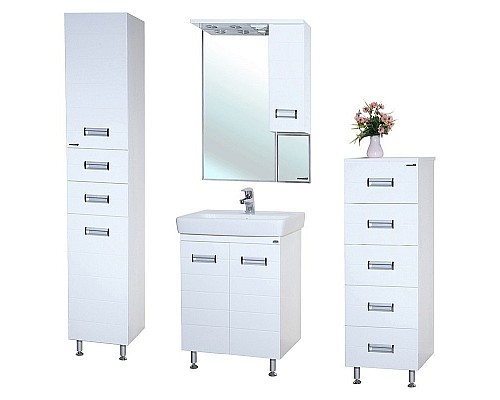 Зеркало со шкафом Bellezza Сиена 70 R 4613911001019 с подсветкой Белое