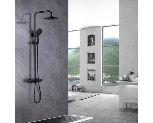 Душевая стойка ABBER Thermostat AF8516B черная матовая