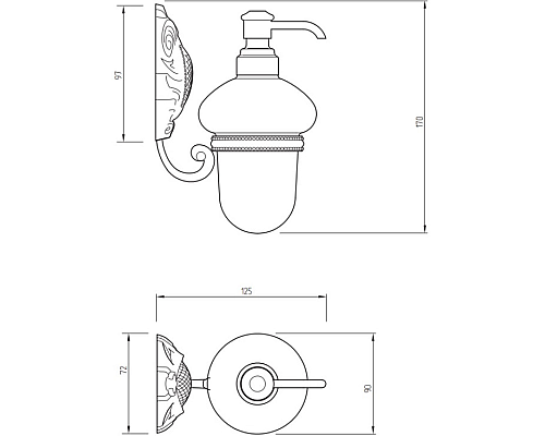 Дозатор для жидкого мыла Migliore Cleopatra 16628 Бронза