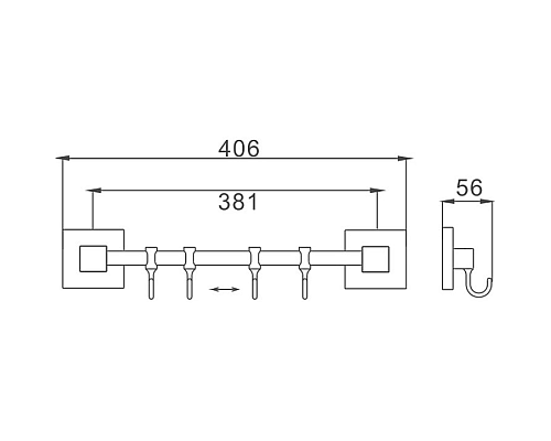 Вешалка для полотенец Haiba HB8615-4 Хром