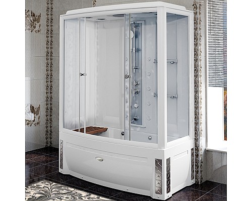 Душевой бокс Radomir Элис 2 168x85 L 1-04-1-1-5-0960 профиль Белый стекло прозрачное