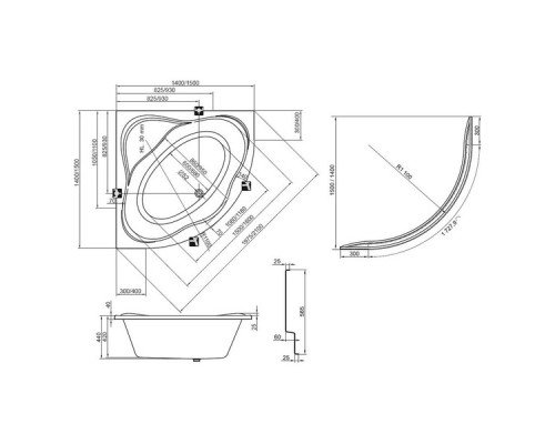 Акриловая ванна Ravak NEW DAY 150x150 белая