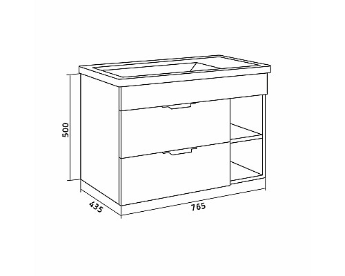 Тумба под раковину Grossman Форта 80 108004 подвесная Дуб галифакс
