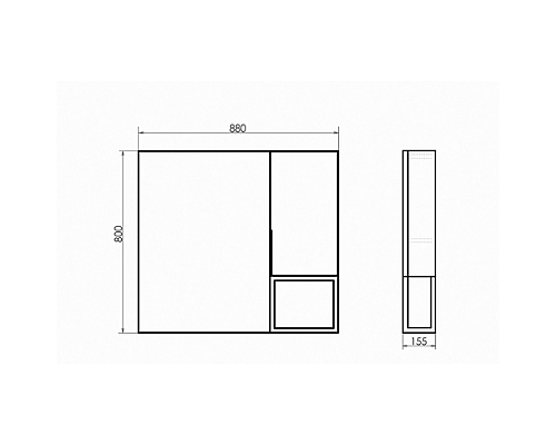 Зеркало со шкафом Comforty Равенна Лофт-90 00-00006656 Дуб тёмно-коричневый