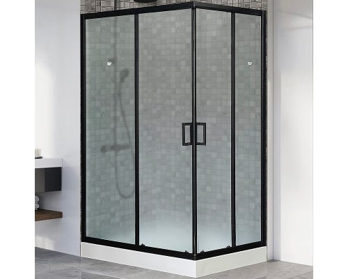 Душевой уголок Royal Bath HP 120х80 RB8120HP-C-BL-L профиль Черный стекло матовое