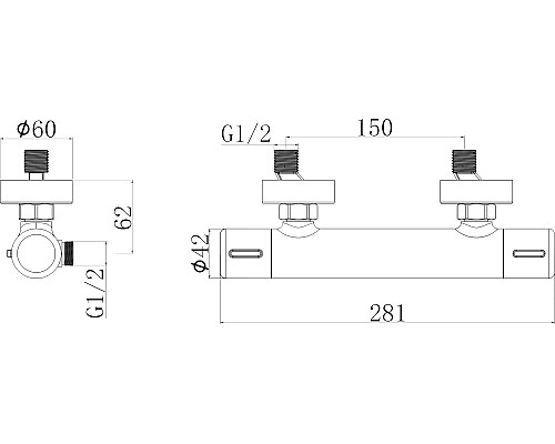 Душевая система Agger Thermo A2492200 с термостатом Хром