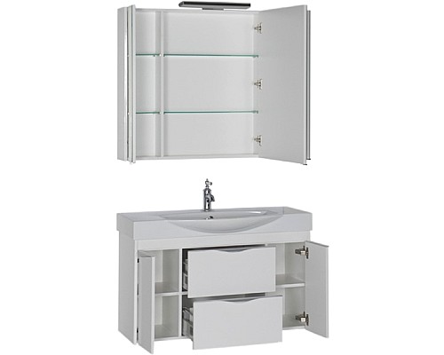 Тумба под раковину Aquanet Франка 105 183055 подвесная Белая