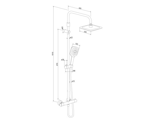 Душевая система Damixa Option DX218092000 с термостатом Хром