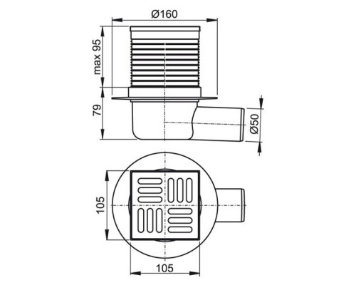 Душевой трап AlcaPlast APV1