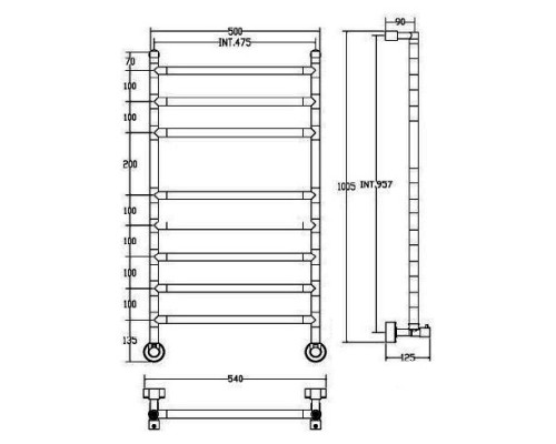 Полотенцесушитель водяной, хром, Margaroli Sereno 4844708CRN