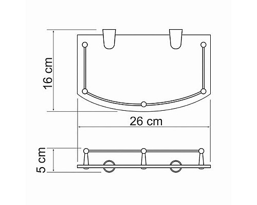 Полка стеклянная WasserKRAFT K-588