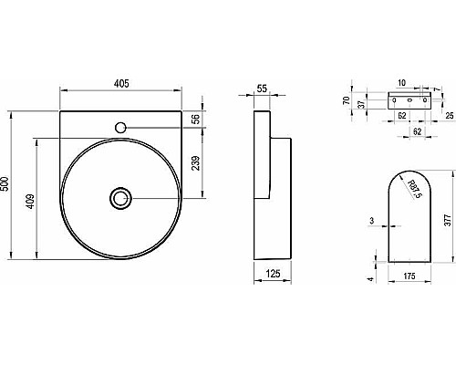 Раковина Ravak Yard 40 XJX01240002 Белая