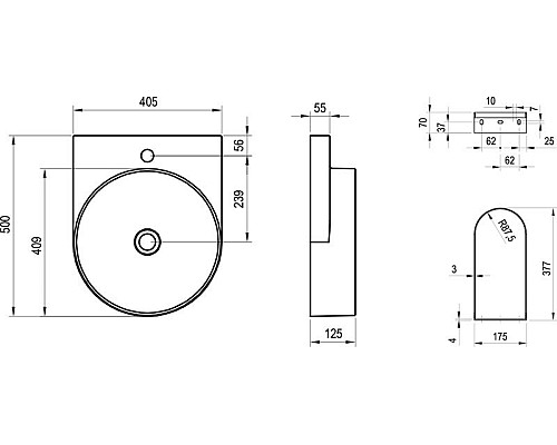 Раковина Ravak Yard 40 XJX01240002 Белая