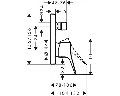 Смеситель для душа Hansgrohe Vivenis 75415670 Черный матовый