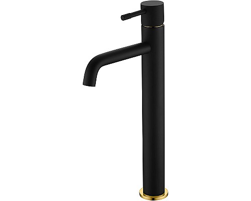 Смеситель для раковины Boheme Uno 462-BG Черный матовый Золото