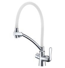 Смеситель для кухни Lemark Comfort Белый Хром