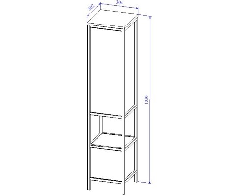 Шкаф пенал Cersanit Botanique 30 63016 Зеленый