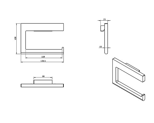 Держатель туалетной бумаги Langberger Black Edition 38043A-BP Черный матовый