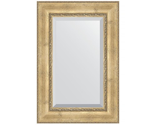 Зеркало Evoform Exclusive 92х62 BY 3428 с фацетом в багетной раме - Состаренное серебро с орнаментом 120 мм