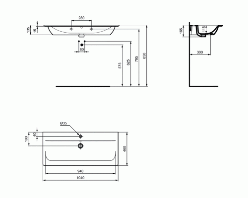 Раковина Ideal Standard Connect Air Vanity 104 Euro White