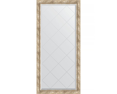 Зеркало Evoform Exclusive-G 135х73 BY 4263 с гравировкой в багетной раме - Прованс с плетением 70 мм
