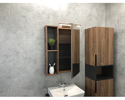 Зеркальный шкаф Comforty Штутгарт 60 00004151036 Дуб темно-коричневый