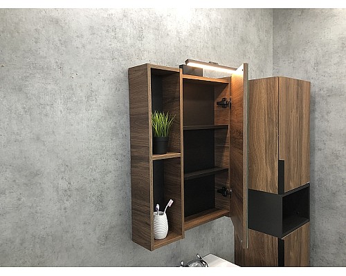 Зеркальный шкаф Comforty Штутгарт 60 00004151036 Дуб темно-коричневый