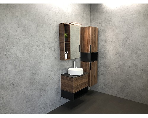 Зеркальный шкаф Comforty Штутгарт 60 00004151036 Дуб темно-коричневый