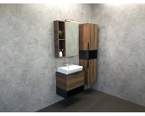 Зеркальный шкаф Comforty Штутгарт 60 00004151036 Дуб темно-коричневый