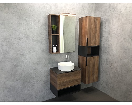 Зеркальный шкаф Comforty Штутгарт 60 00004151036 Дуб темно-коричневый