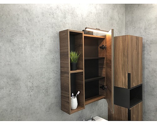 Зеркальный шкаф Comforty Штутгарт 60 00004151036 Дуб темно-коричневый