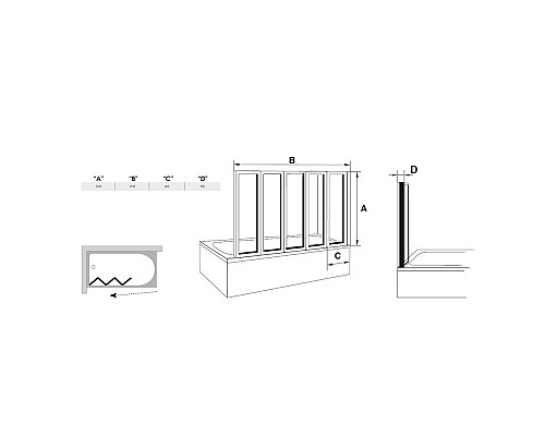Шторка для ванны Ravak VS5 794E010041 белая