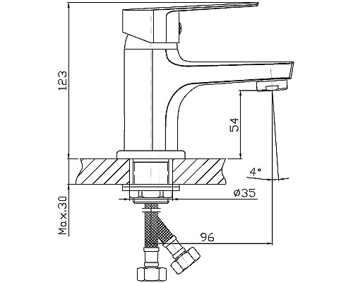 Смеситель для раковины Orange Loop M26-021RG Розовое золото
