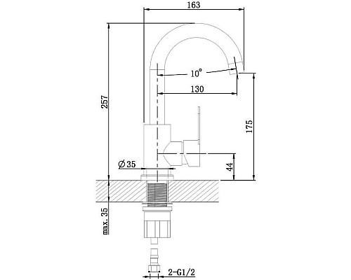 Смеситель для раковины Orange Steel M99-011ni Никель