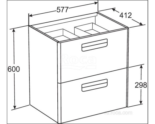Тумба под раковину Roca The Gap 60 ZRU9302879 белый глянец