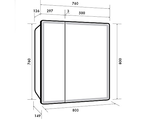 Зеркальный шкаф Dreja Point 80 99.9034 с подсветкой Белый с инфракрасным выключателем