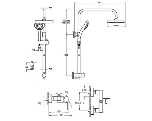Душевая система Vitra System Rain A49234EXP Хром