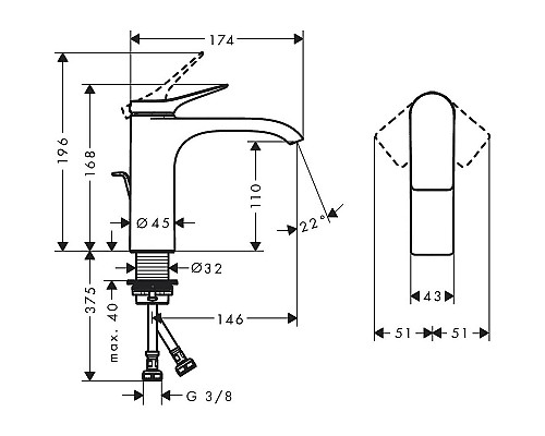 Смеситель для раковины Hansgrohe Vivenis 75020000 Хром