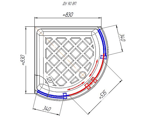 Душевой уголок Radomir 90x90 1-03-1-0-0-0021 с поддоном профиль Белый стекло матовое