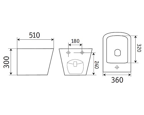 Биде CeramaLux 5370MDH подвесное Серое матовое