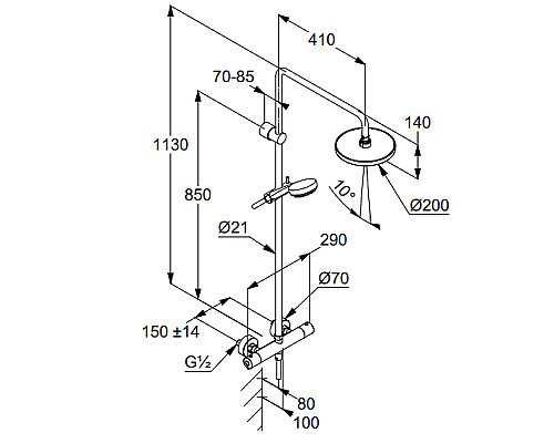 Душевая система Kludi Logo 6809405-00 с термостатом Хром
