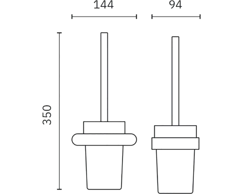 Ершик для унитаза Nofer Capri 16227.N Черный матовый