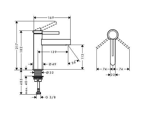 Смеситель для раковины Hansgrohe Finoris 76023700 Белый матовый