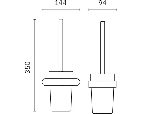Ершик для унитаза Nofer Capri 16227.N Черный матовый