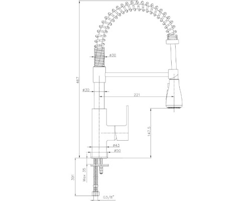 Смеситель для кухни E.C.A. Nita 102518106EX Сталь